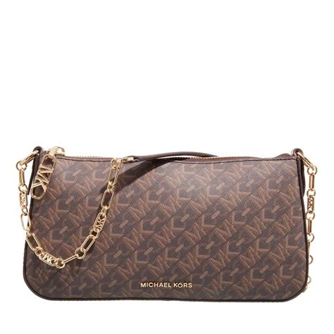 michael kors md chain pouchette truffle|michael kors leather chain link.